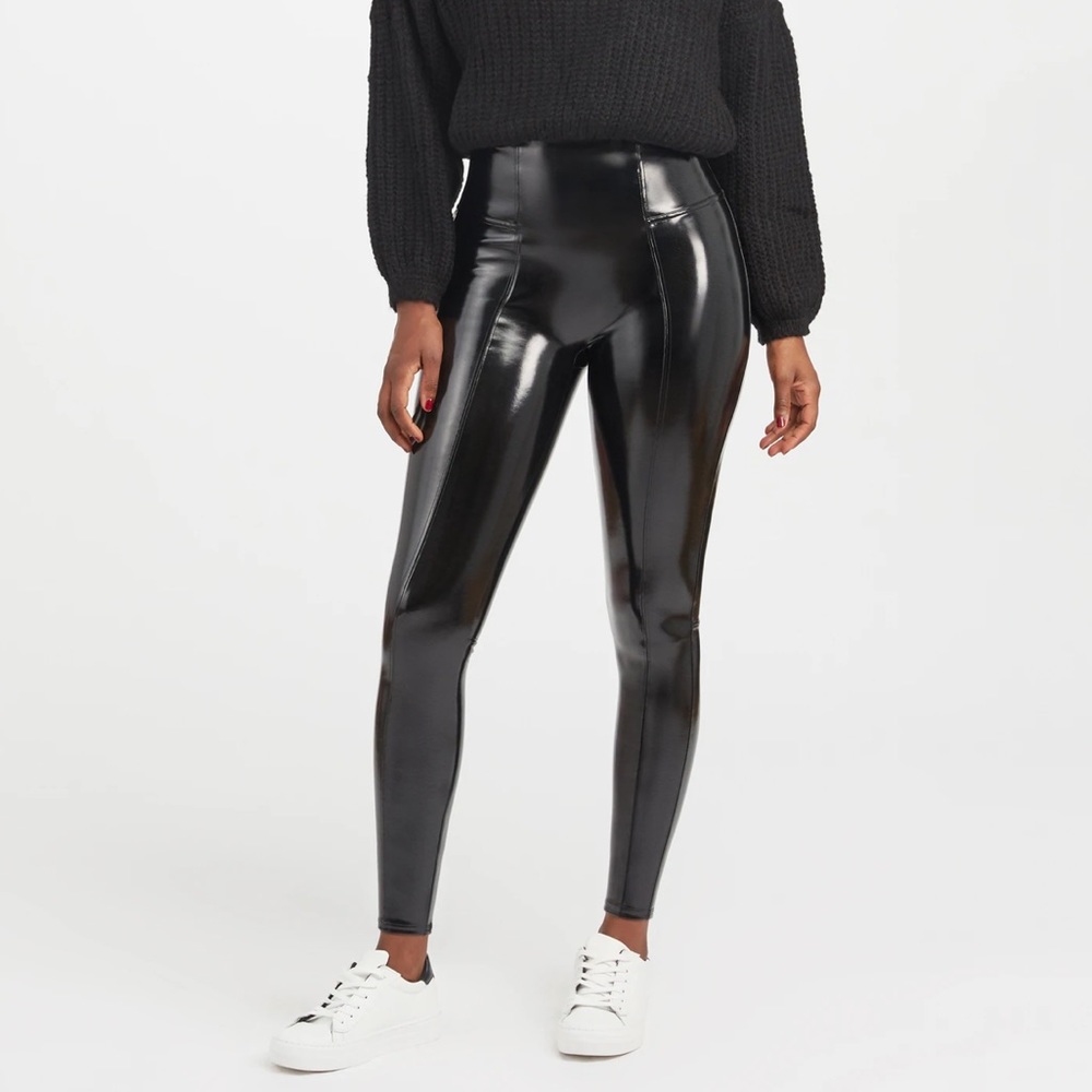 Spanx faux patent leather leggings